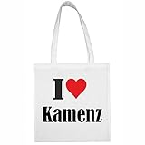 Reifen-Markt Tasche I Love Kamenz Größe 38x42 Farbe Weiss Druck Schw