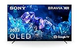 Sony XR-55A80K/P BRAVIA XR 55 Zoll Fernseher (OLED ,4K Ultra HD,High Dynamic Range (HDR),Smart TV (Google TV),2022 Modell),Titanschwarz inkl 24 + 6 Monate Herstellergarantie [Energieklasse G]