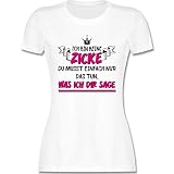 Frauen Geschenk Damen - Ich Bin Keine Zicke - M - Weiß - zicken Shirt - L191 - Tailliertes Tshirt für Damen und Frauen T-S