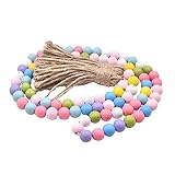 Ostern Holz Perlen Girlande Tassel Garland Bauernhof Rustikale Beads für Ostern Home Dek