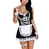 Dienstmädchen Sexy Dessous Damen Minirock Ouvert Babydoll Kostüm Anime Outfits Rollenspiel Kleid Rollenspiel freche Spitze Schürze Uniform Schulmädchen Nachtwäsche Reizwäsche Kostüm Negligee D
