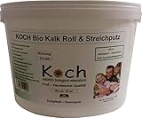 Koch Kalk Bio Roll & Streichputz 15 Kg Rollputz Putz von der Rolle Innenputz Kalkputz innen (Körnung 0,5 mm)