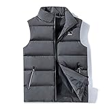 Mens Westen Herren Down Cotton Weste mit Reißverschluss und Reißverschluss Grabtasche, dicke warme Westen, Stehkragen Sleeveless Jacke for Reisen Wandern Golf Leichte Weste (Color : B, Größe : 4XL)