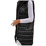 Daunenweste Damen Leicht Lang Steppweste ärmellos Winterjacke Mit Kapuze Große Größe Winter Leichte Weste Jacke Winddicht Daunenweste Winter Warm Outdoorjacke Sportlicher Softshell Dicke W