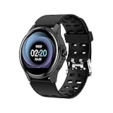 HYK Smart Watch, Runder Touchscreen Ip67 wasserdichte Smart Watch, Herzfrequenz Schrittzähler Bewegungsüberwachung Smart Armband, Damen Geeignet Für Ios/Android(A)