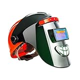 Schweißmaske ABS Schweißhelm, Flip-Kopfschweißhelm, Sicherheits-Gesichtsschutz mit 5 Schutzglas, Schutzstufen DIN 9-13, Solar Auto Darkening Schweißschild für MMA, MIG-R