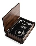 Gök-Turk Handgemachte Schatulle 'Besiktas BJK' Schmuck Set für Herren: Set aus Halskette, Ring, Armband, Gebetskette - Tesbih, Schlüsselanhäng