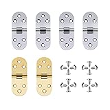 KARLLIU Scharniere, 6er-Pack 180°-Drehscharniere für Holz (3 Zoll) Gold Silber Innentürscharniere Zinklegierung Kleine Upvc-Scharniere mit 100 Stück Schrauben für Schrankkisten F