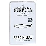 5 x Yurrita Gourmet Sardinen eingelegt in Olivenöl in der Dose, Sardines in Olive Oil, mit Salz, aus Spanien 120 g