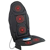 VITALmaxx Massagematte mit Wärmefunktion | Weiche, komfortable Sitz Auflage | 5 Vobrationsmotoren für 4 Verschiedene Massagearten | mit Timerfunktion [schwarz]