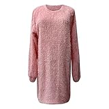 Frauen Kleider Wintergestricktes lässiges langarmes Hemd Kword-Kleid Klassik
