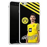 DeinDesign Silikon Hülle kompatibel mit Apple iPhone 6 Plus Case weiß Handyhülle Mats Hummels Borussia Dortmund BVB