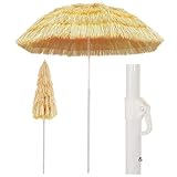 vidaXL Strandschirm natur 180cm Hawaii Stil Outdoor Sonnenschirm S