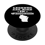 Wisconsin Geburtstagskarte, Motiv: USA, Vintage-Staateskarte PopSockets mit austauschbarem PopGrip