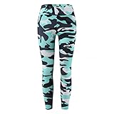 Vectry Damen Hosen Frauen Leggings Workout Yoga Laufen Pilates Gym Hosen Hohe Taille Bauchkontrolle Camouflage Print Strumpfhosen Jeggings Unterteile Größe XS