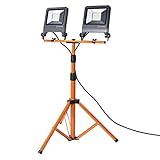 LEDVANCE LED Arbeitslicht, Leuchte für Außenanwendungen, Kaltweiß, Tripod-Ständer, LED Worklight, 2 x 50 W