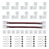 Led Strip Verbinder 4 poliger Teile Set, LED Streifen Eckverbinder, LED Schnellverbinder für 10mm 4 Pins RGB LED Strip (kein Löten erforderlich)