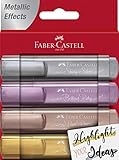 Faber-Castell 154640 - Textmarker 46 Metallic, 4 Stück im E