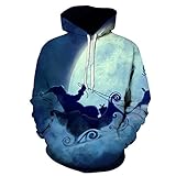 DaDuo Hoodie Herren Oversize 3D Weihnachtsserie Drucken Pullover Herren Straße Trend Universität Paare Sweatshirt Komfortabel Sanft Kapuzenpullover Herren SDLR-01 4XL