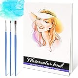 RATEL Aquarell Papier, 30 Blatt Aquarell Pad 100% Holz Zellstoff, 300gsm Aquarell Papier Baumwolle A4 Aquarell Buch Säure frei kalt gepresstes Papier, ideal für Aquarell-Techniken und Sk