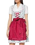 Fuchs Trachtenmoden Damen Dirndl, Mini, Geblümt, Mehrfarbig (H.Blau/Beere), 38