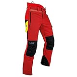 Pfanner 101761/M Schnittschutzhose Ventilation Größe M in rot/schwarz, M