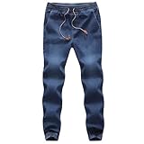 NP Herren Lässige Herbst Denim Pant Slim Fit Jeans Hosen Zeichnen String