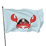 Wavin flag Pirate Crab Personalisierte horizontale Werbeflagge Werbefahne (ohne Fahnenmast) mit Ösen Fahne Logo 90 x 150 cm Flagg