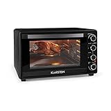 Klarstein MasterChef Mini Backofen - 100-230°C, Drehspieß, Umluftfunktion, Timer, Doppelglastür, Ober- und Unterhitze, Innenbeleuchtung, Edelstahl schwarz-45 L