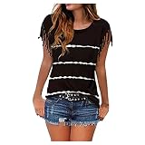 Damen große Größen Übergrößen Plus Size Shirt, Bedruckt, Rundhals WX 17- Black XX-Larg