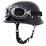 LUNANA Motorradhelm, Halbhelme Roller-Helm mit Built-in Visier, Jet-Helm, ECE-Zulassung, Männer und Frauen Helm für Geeig