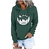 MOKBAY Damen Weihnachts Cute Hoodie Familien Pullover Set Kawaii Hoodie Hoodie Umstands Pullover Damenmode Freizeit Weihnachtsfeier Bedrucktes Langarm-Kapuzenpullover-Ob
