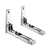 JJvKa Mikrowellenhalterung aus 304 Edelstahl mit Teleskoparme, Universalwandhalterung für Mikrowellen, Grillofen, Backofen, Wandregal bis 30 kg, Wandmontagehalterung, inkl. Montagematerial, Silb