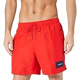 Calvin Klein Herren MEDIUM Drawstring Badehose, Rot, M