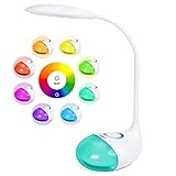 WILIT LED Schreibtischlampe Kinder Kabellos, Nachttischlampe Touch Dimmbar mit Tageslicht und Farbwechsel für Kinderzimmer, Tragbare Tischlampe Batteriebetrieben mit Akku und 3 Helligkeitsstufen, Weiß