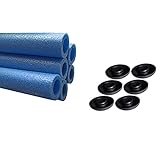 Clever Leon Set 6xTrampolin Schaumstoff-Rohre 180 cm (6 Stangen) inkl. Kappen, Stangenschutz Trampolin Gartentrampolin, Schaumstoffabdeckung Trampolinstangen, Schaumpolster Stangenabdeckung (blau)