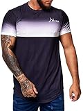 Koburas Herren T-Shirt Kurzarm Rundhals Shortsleeve Trikot Modell 2172 Schwarz Weiß S