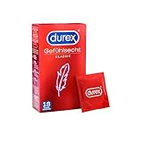 Durex Gefühlsecht Classic Kondome - Hauchzart für intensives Empfinden - 1 x 18 Stück