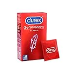 Durex Gefühlsecht Classic Kondome - Hauchzart für intensives Empfinden - 1 x 18 Stück