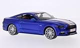 Ford Mustang GT Custom Tuning, matt-blau/Dekor, 2015, Modellauto, Fertigmodell, Maisto 1:24