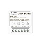 16A Mini Smart WiFi Relais Breaker Smart Switch, Wireless Lichtmodul Smart Life/Tuya App, Drahtlose Fernbedienung, Arbeiten mit Alexa Google H