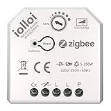 iolloi Zigbee Unterputz Dimmer Schalter 250W,Phasenabschnitt-Dimmer und Fernbedienung für Dimmbare LED und Halogen Lampen,230V, kompatibel mit Alexa und Philips Hue,3 Jahre G
