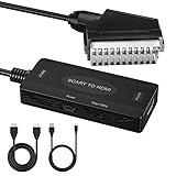 FIDECO Scart-zu-HDMI-Konverter mit HDMI-Kabel, Scart-zu-HDMI-Adapter mit 720P/1080P-Ausgang, HD-Video-Audio-Konverter für HDTV, Projektor, Xbox, PS3, Blu-ray-DVD-Play