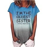 T-Shirt Frauen Sommer Bluse Tops Tie Dye Kurzarm Sommer Tunika Blusen Casual Locker Oberteil Basic Shirts Farbverlauf Sweatshirt Jumper Mode Rundhals Laufshirt Klassisch Sp