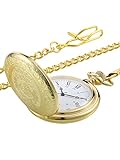 Vintage Taschenuhr Gold Stahl Herren Uhr mit Kette für Väter Tag