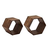 Riess Ambiente Massives 2er Set Cubes Hexagon Sheesham Stone Finish Beistelltische offen Regal Holzreg