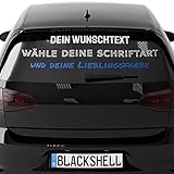 Blackshell® Wunschtext Aufkleber Auto Motorrad Fahrrad Boot - klebt auf jeder glatten Oberfläche - Aufkleber selbst gestalten - 15cm bis 124cm Breite - Auto Aufkleber Buchstaben Aufkleber car Stick