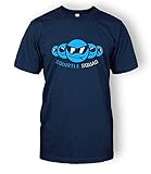 Squirtle Squad T-Shirt Tee Top (X-Large, Navy Blue)