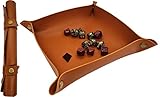 World of Dice Würfelteller - ideal für alle RPGs, Würfelunterlage, Würfelschale, Würfelbrett, Kunstleder, für Dungeons and Dragons, Kniffel, DSA, UVM
