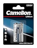 Camelion 19000122 - Lithium Batterien 9 Volt Block ER9, Kapazität 1200